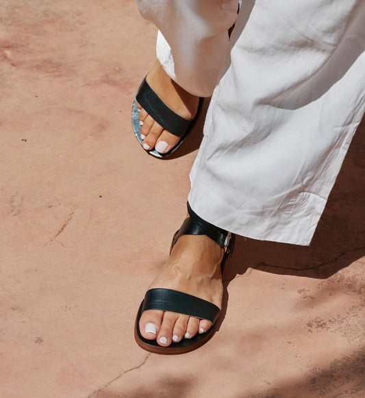 OLI WARRIOR SANDAL - BLACK CROCO